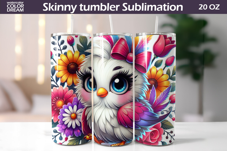 Bird Floral Tumbler | Cute Bird Flowers Tumbler