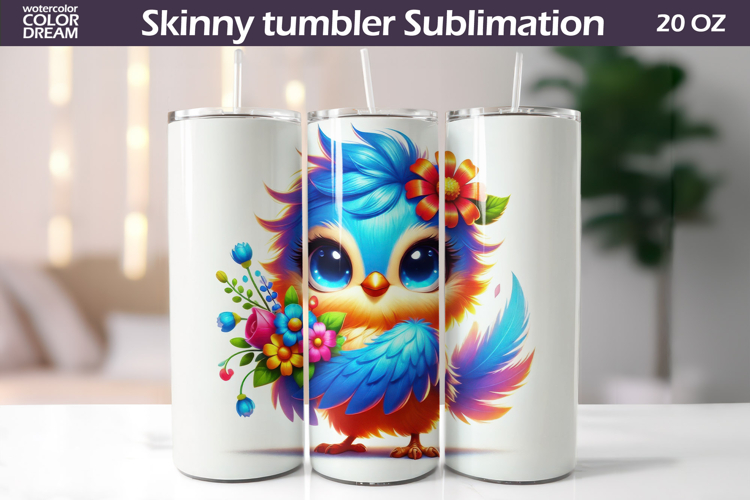 Bird Floral Tumbler | Cute Bird Flowers Tumbler
