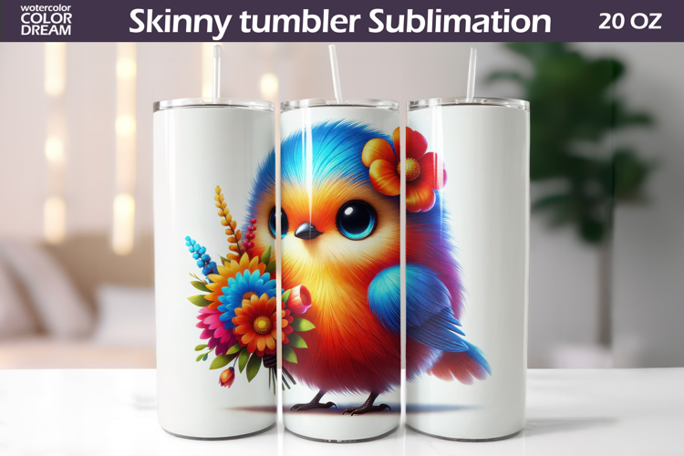 Bird Floral Tumbler | Cute Bird Flowers Tumbler