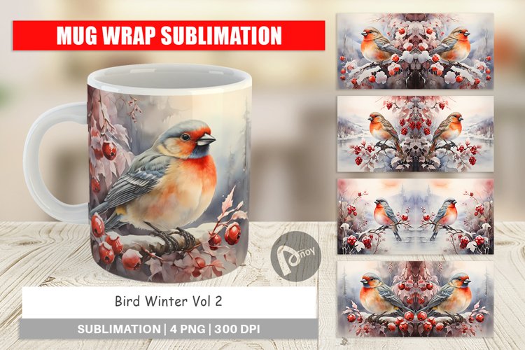 Mug Wrap Bird Winter