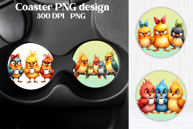 Animal square coaster sublimation | Cute animal coaster PNG