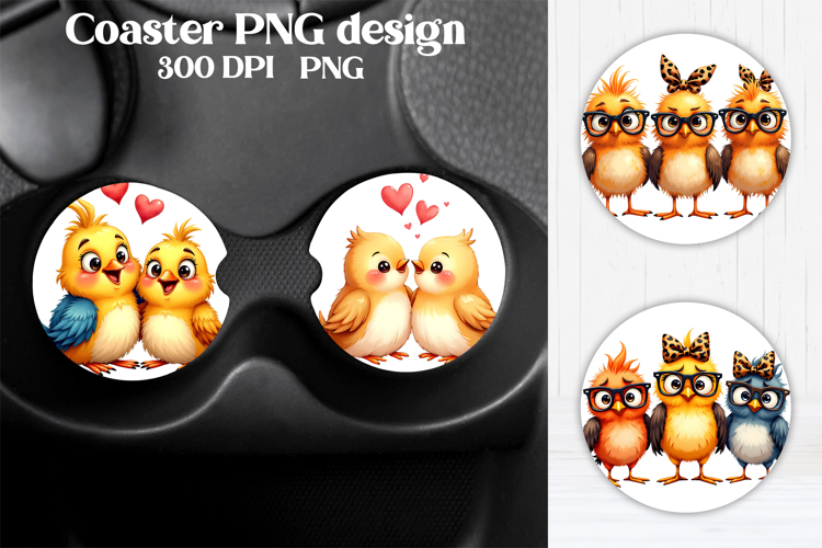 Animal square coaster sublimation | Cute animal coaster PNG