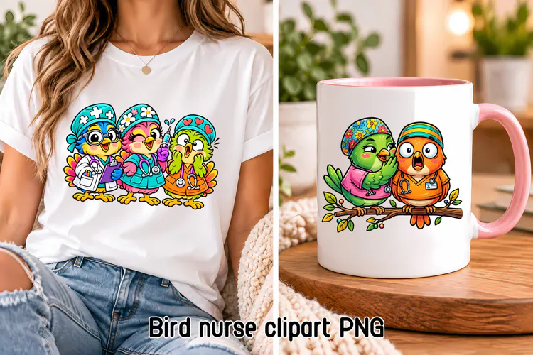 Funny Medical Birds Clipart PNG | Bird sublimation design