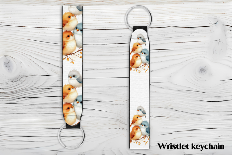 Funny bird wristlet keychain PNG, key fob wristlet PNG