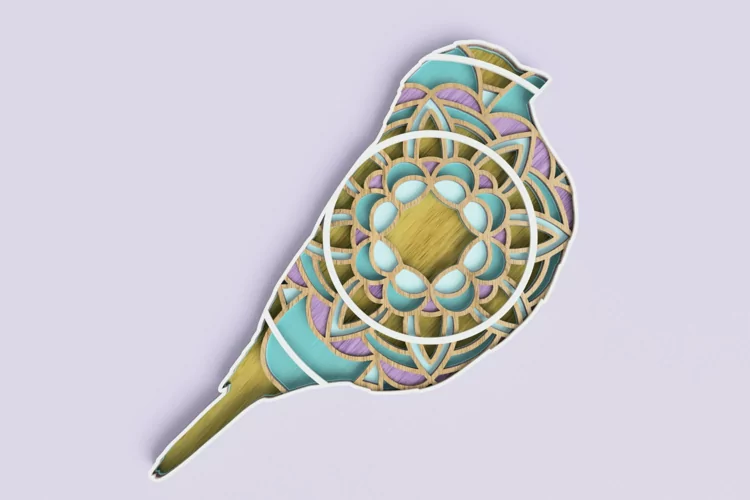Layered Bird Mandala Laser Cut File| Layered SVG