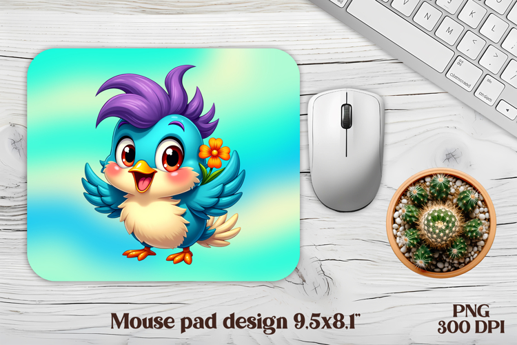 Cute funny bird mouse pad | Animal mouse pad | Mouse mat PNG