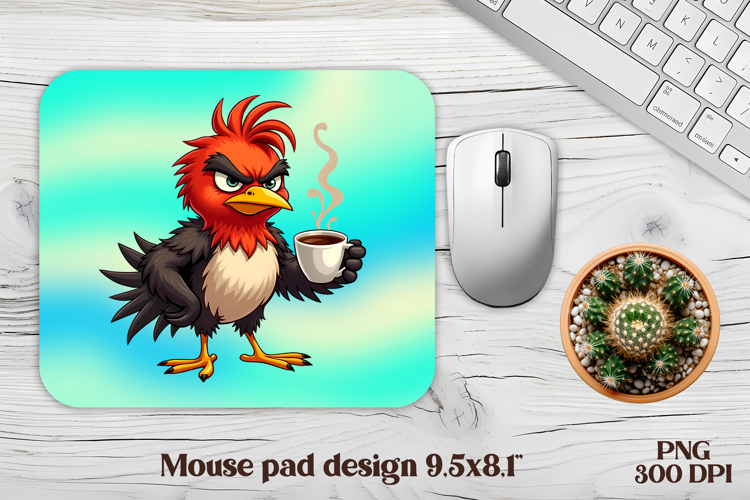 Cute funny bird mouse pad | Animal mouse pad | Mouse mat PNG