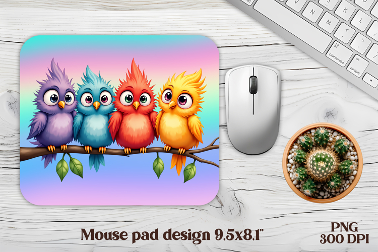 Cute funny bird mouse pad | Animal mouse pad | Mouse mat PNG