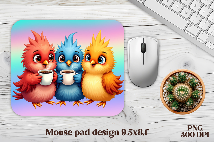 Cute funny bird mouse pad | Animal mouse pad | Mouse mat PNG