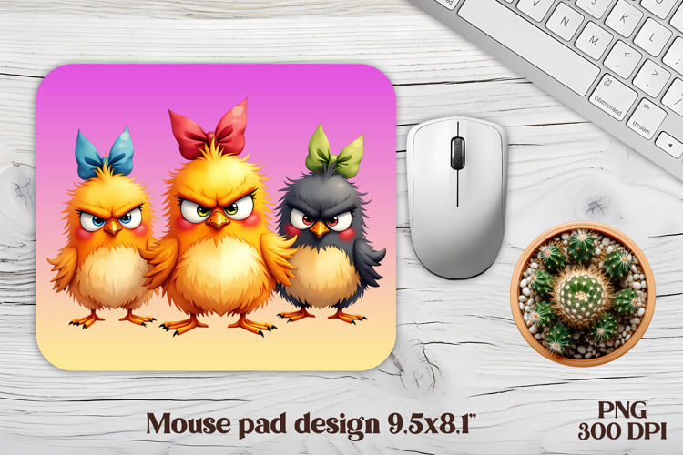 Cute funny bird mouse pad | Animal mouse pad | Mouse mat PNG