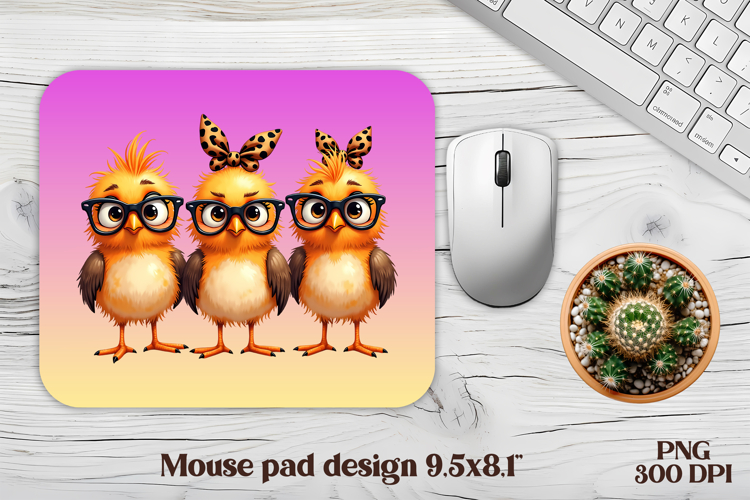 Cute funny bird mouse pad | Animal mouse pad | Mouse mat PNG
