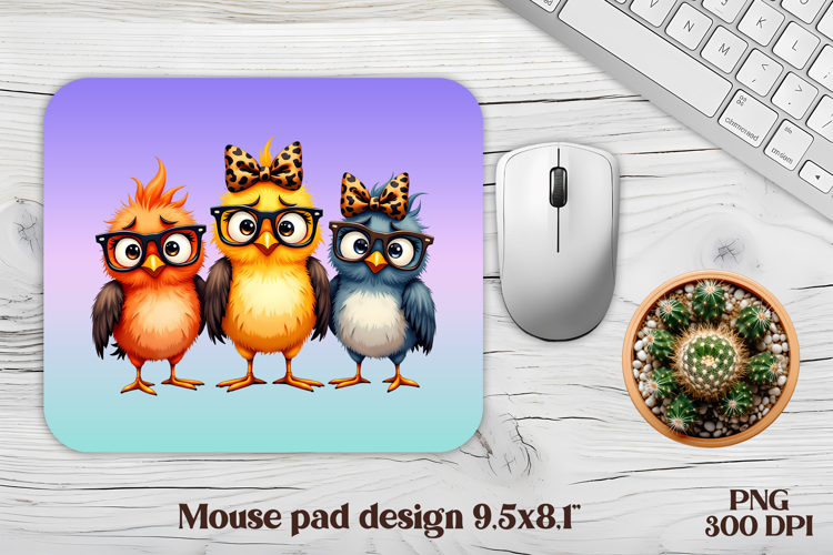 Cute funny bird mouse pad | Animal mouse pad | Mouse mat PNG