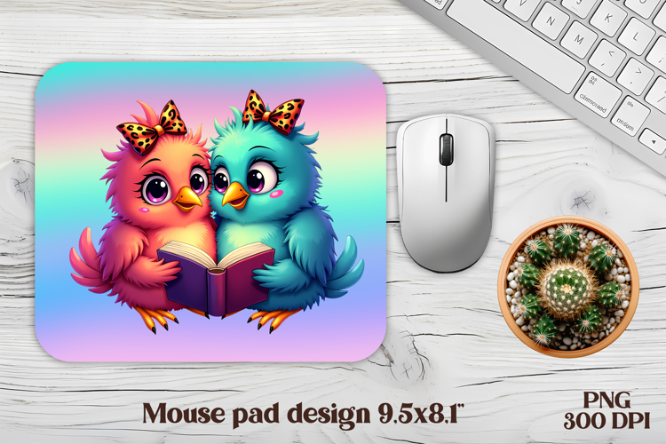 Cute funny bird mouse pad | Animal mouse pad | Mouse mat PNG