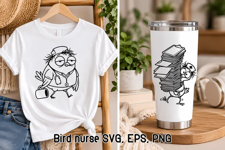 Funny Tired Nurse Birds SVG