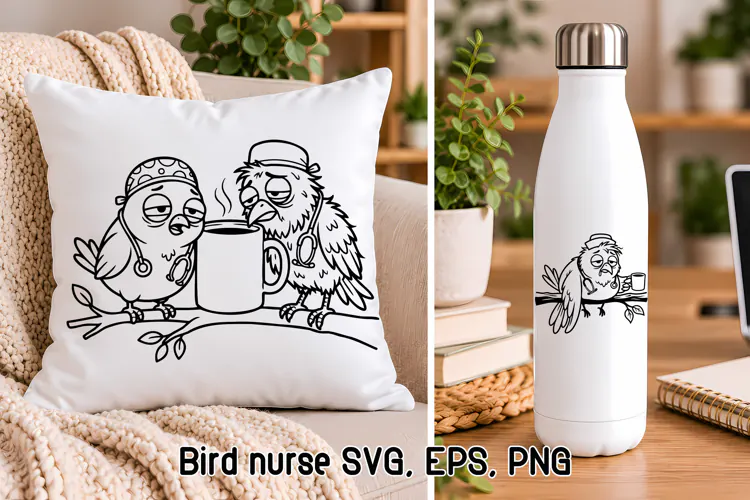 Funny Nurse Birds at Work SVG