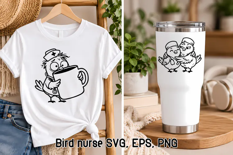 Sassy Nurse Bird Characters SVG
