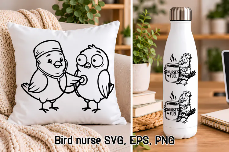 Sassy Nurse Bird Characters SVG