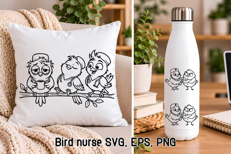 Funny Nurse Bird Team SVG example image 1