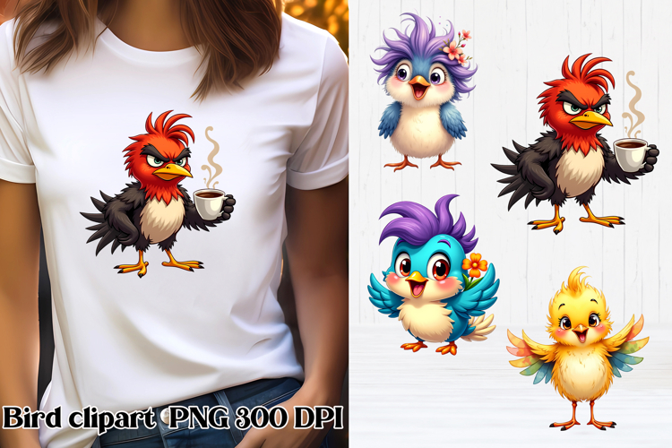 Funny bird clipart PNG | Bird sublimation design