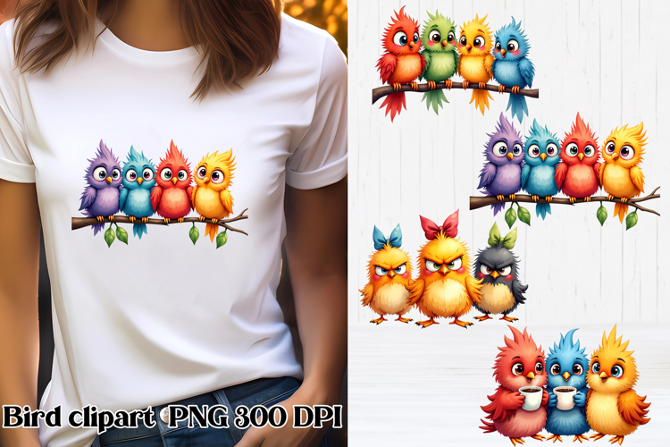 Funny bird clipart PNG | Bird sublimation design