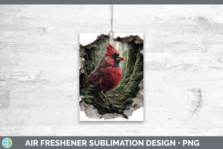 Cardinal Birds 01 3D Hole Air Freshener Sublimation Design