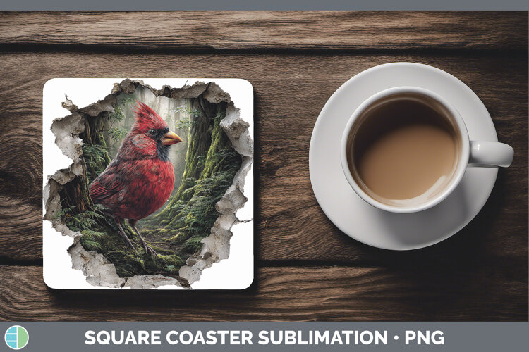 GorgeousBirds 01 3D Hole Square Coaster design.
