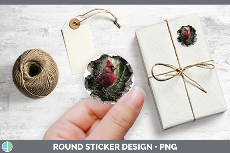 Cardinal Birds 01 3D Hole Stickers Design