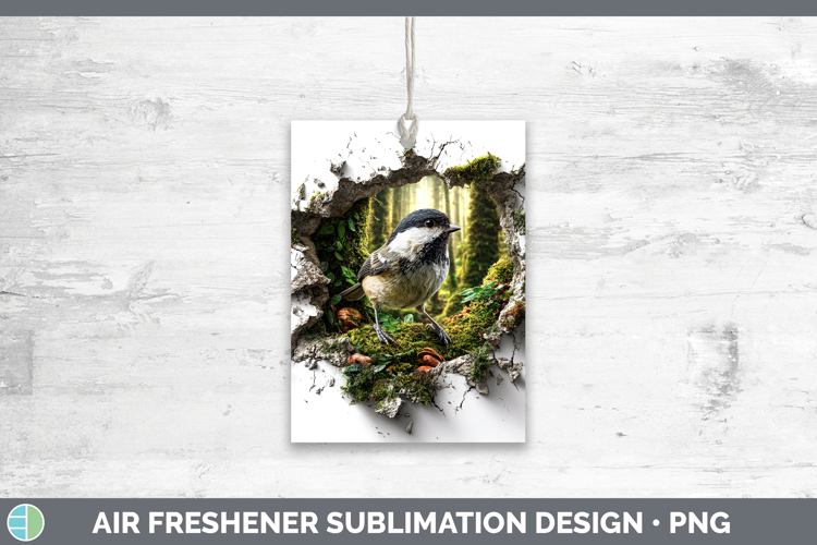 Chickadee Birds 01 3D Hole Air Freshener Sublimation Design