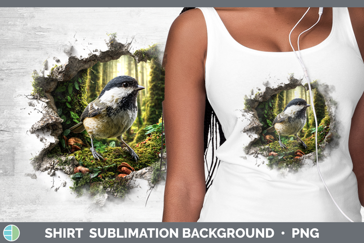 Chickadee Birds 01 3D Hole Shirt Sublimation Design