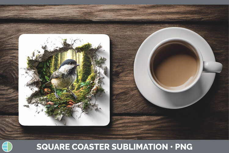 GorgeousBirds 01 3D Hole Square Coaster design.
