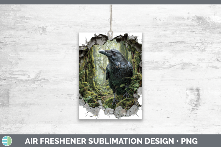 Crow Birds 01 3D Hole Air Freshener Sublimation Design