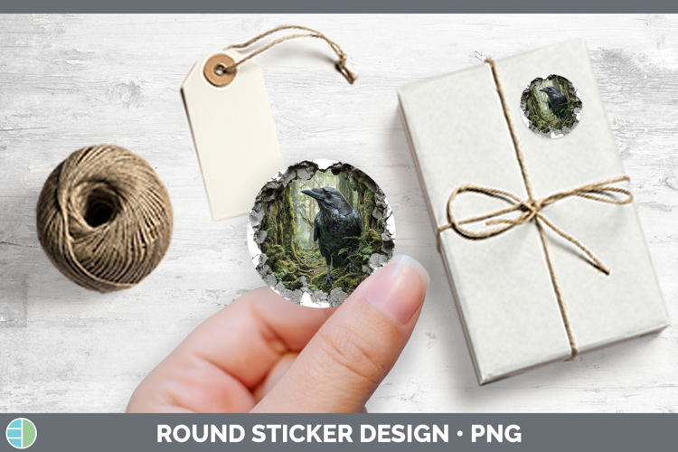 Crow Birds 01 3D Hole Stickers Design