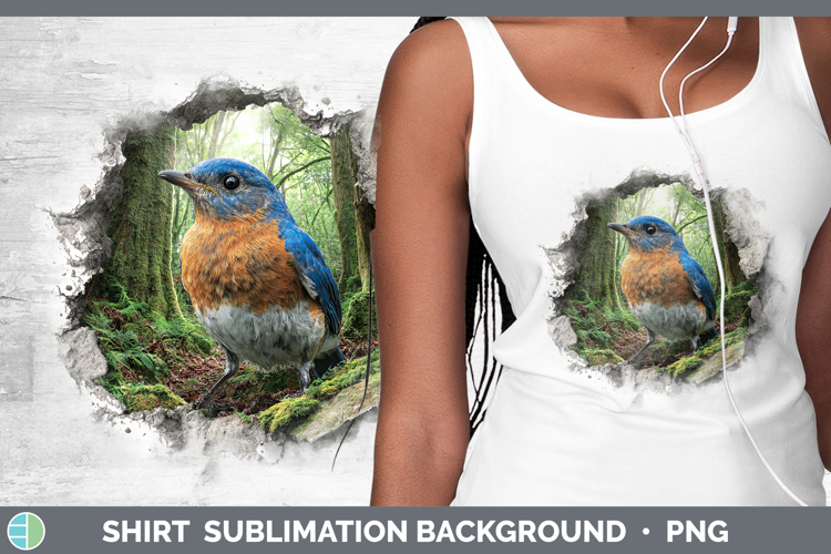 Eastern Bluebird Birds 01 3D Hole Shirt Sublimation Design