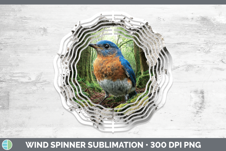 Eastern Bluebird Birds 01 3D Hole Wind Spinner Sublimation D