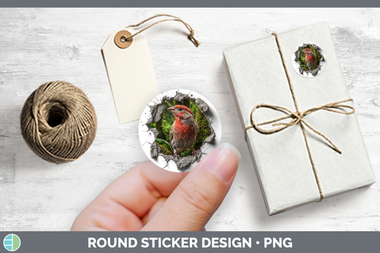 Finch Birds 01 3D Hole Stickers Design