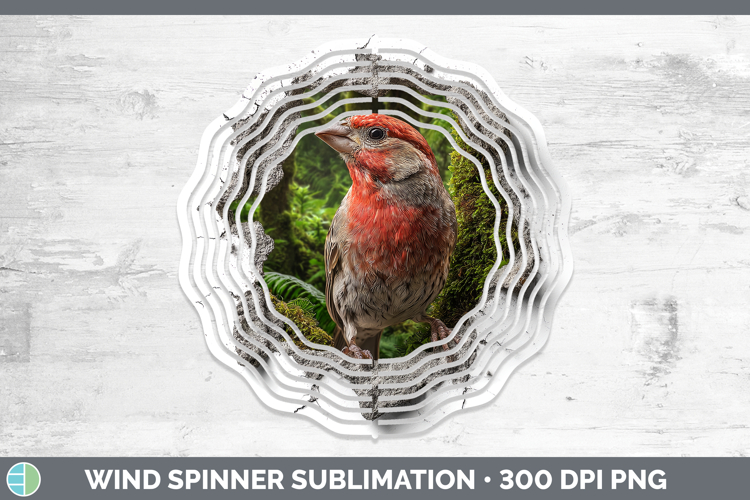 Finch Birds 01 3D Hole Wind Spinner Sublimation Design