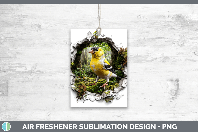 Goldfinch Birds 01 3D Hole Air Freshener Sublimation Design