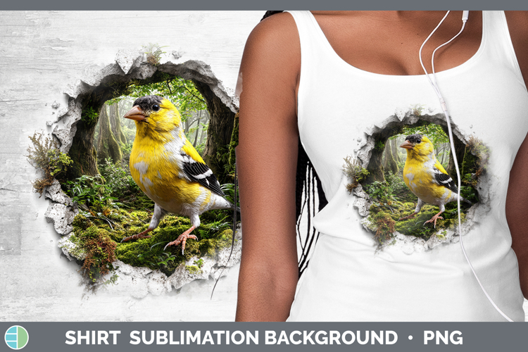 Goldfinch Birds 01 3D Hole Shirt Sublimation Design
