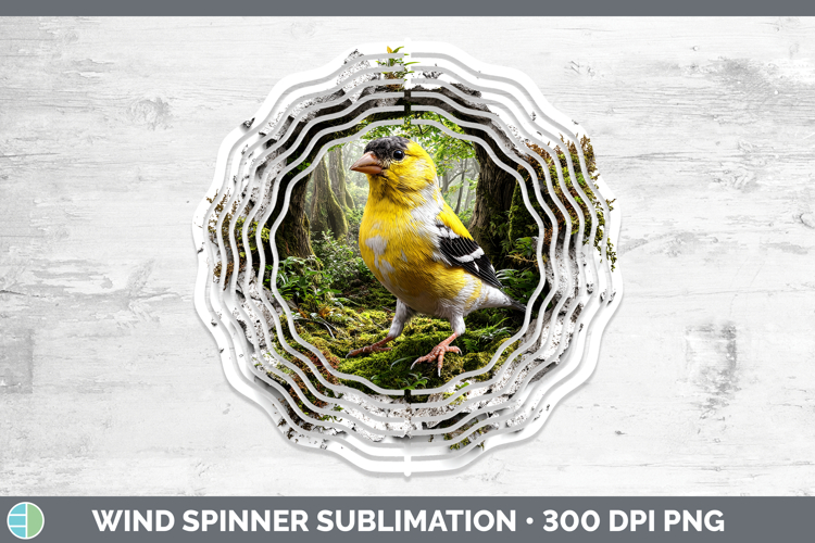 Goldfinch Birds 01 3D Hole Wind Spinner Sublimation Design