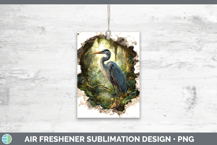 Great Blue Heron Birds 01 3D Hole Air Freshener Sublimation