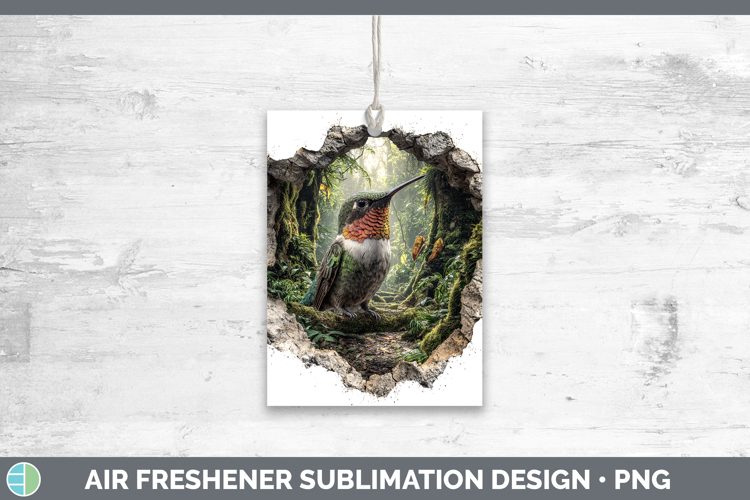 Hummingbird Birds 01 3D Hole Air Freshener Sublimation Desig