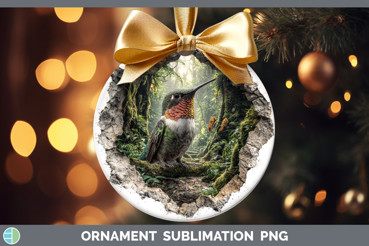 Hummingbird Birds 01 3D Hole Ornament Sublimation Design