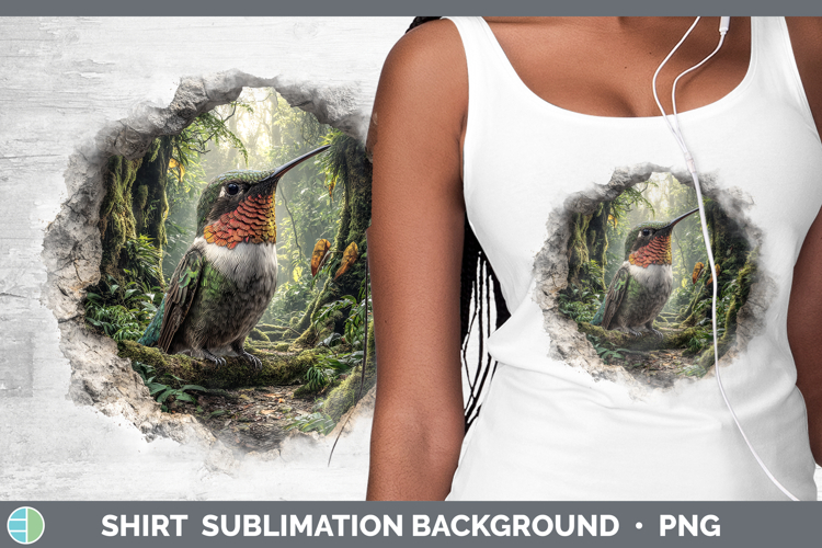 Hummingbird Birds 01 3D Hole Shirt Sublimation Design