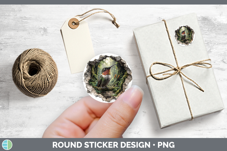 Hummingbird Birds 01 3D Hole Stickers Design