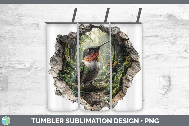 Hummingbird Birds 01 3D Hole Tumbler Sublimation Design