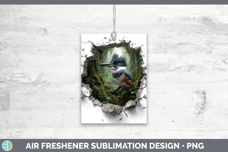 Kingfisher Birds 01 3D Hole Air Freshener Sublimation Design