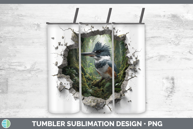 Kingfisher Birds 01 3D Hole Tumbler Sublimation Design
