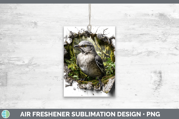Mockingbird Birds 01 3D Hole Air Freshener Sublimation Desig