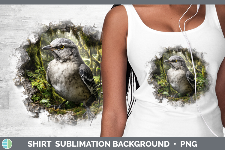Mockingbird Birds 01 3D Hole Shirt Sublimation Design