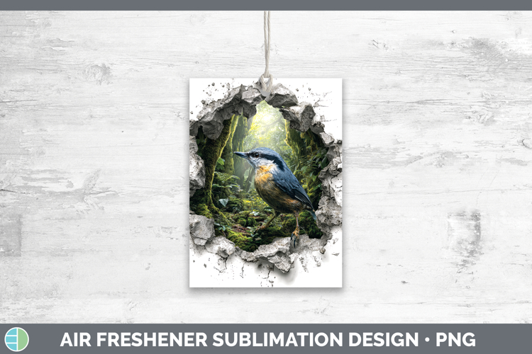 Nuthatch Birds 01 3D Hole Air Freshener Sublimation Design